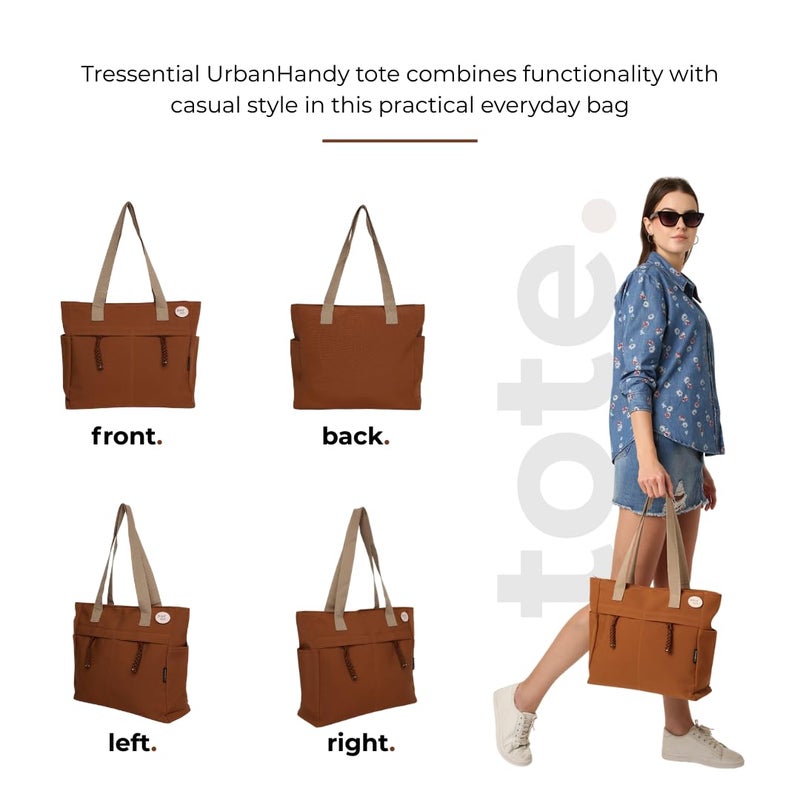 Tressential UrbanHandy Canvas Tote Bag, HandBag for Women, Multi-Pocket Design, Casual Style for Office & College - Image 4