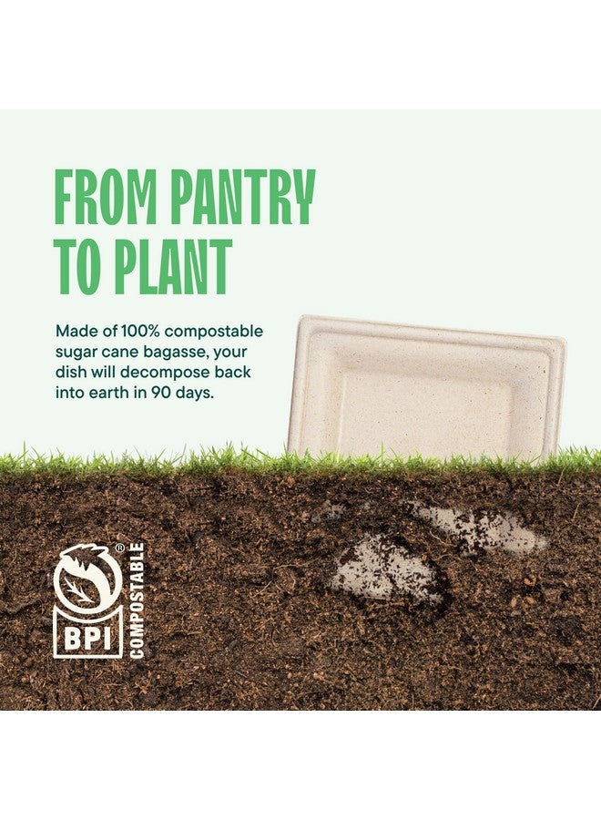 Stack Man 100% Compostable Square Paper Plates [6x6 inch - 50-Pack] Elegant Disposable Plates Heavy-Duty Quality, Natural Bagasse Unbleached, Eco-Friendly Made of Sugar Cane Fibers, 6" Biodegradable Plate - Image 5