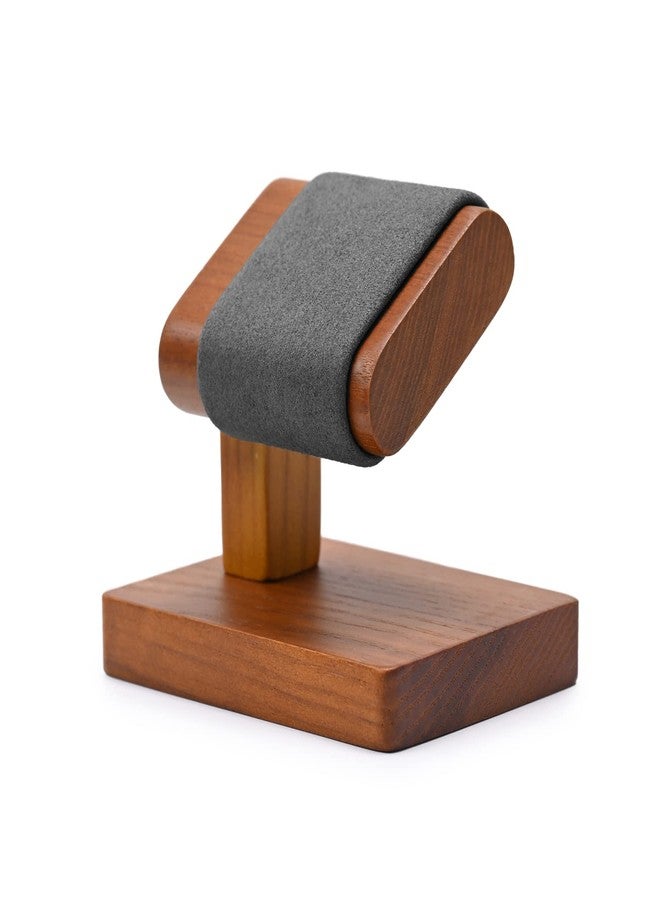 Oirlv Solid Wood Single Watch Display Stand Showcase Bracelet Bangle Jewelry Display Holder Wristwatch Holder for Men or Women(Grey) - Image 5