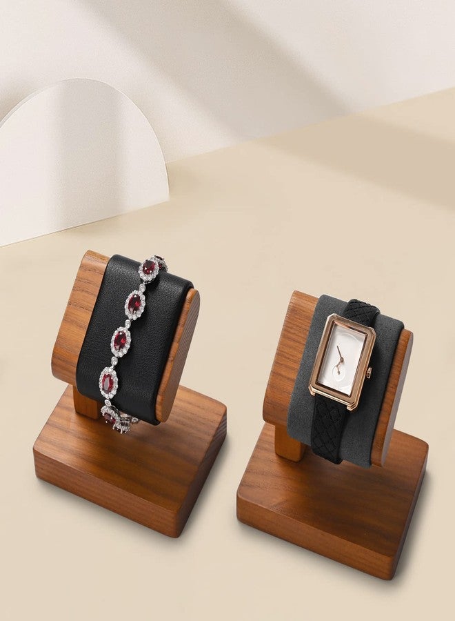 Oirlv Solid Wood Single Watch Display Stand Showcase Bracelet Bangle Jewelry Display Holder Wristwatch Holder for Men or Women(Grey) - Image 3