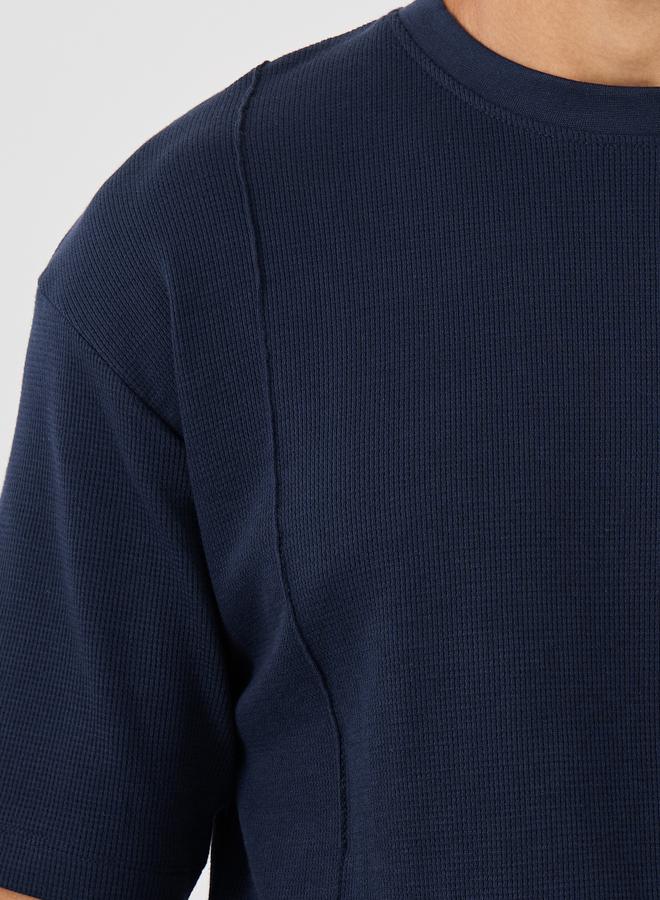 Styli Waffle knitted Oversize T-Shirt with Pintuck Joggers Co-Ords - Image 3