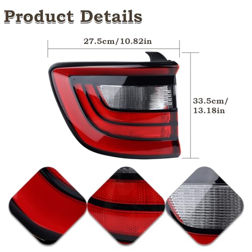 KAMDKI Left Driver Side Outer Tail Light LED Rear Lamp Compatible for 2014-2023 Dodge Durango With Bulbs 68155949AD 68272127AA - Image 3