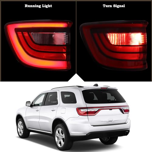 KAMDKI Left Driver Side Outer Tail Light LED Rear Lamp Compatible for 2014-2023 Dodge Durango With Bulbs 68155949AD 68272127AA - Image 5