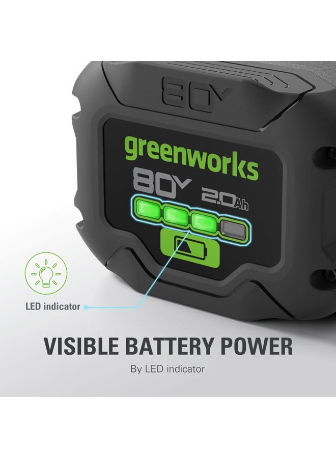 Greenworks 80V 2.0Ah Lithium-Ion Battery (Genuine Greenworks Battery / 75+ Compatible Tools) - Image 3