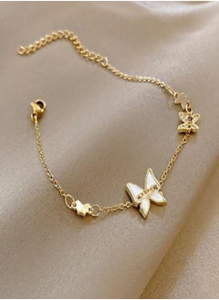 Pearl Bracelet Women Butterfly Round Flower Charm Gold Chain Bracelet Girl Fashion Unusual Jewelry