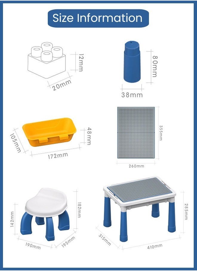 طاولة كتل بناء متعددة الأنشطة للأطفال، طقم كتل بناء تعليمي للأطفال، طاولة متعددة الأنشطة مع تخزين وكرسي، تتضمن 41 قطعة من كتل البناء، مناسبة للأطفال الرضع والبنات - pzsku/Z1B350D8687A05FC1E86BZ/45/_/1724753347/16f8da83-d572-445d-93f7-3e737ddc2d2f