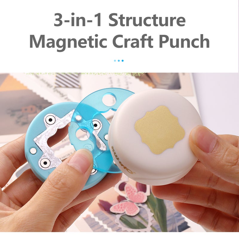 KW-triO Craft Hole Punch Handmade Scrapbook Paper Puncher Scrapbooking Maganetic Punches Crafting Designs for Office Supplies Card Making DIY Albums Photos - Image 3