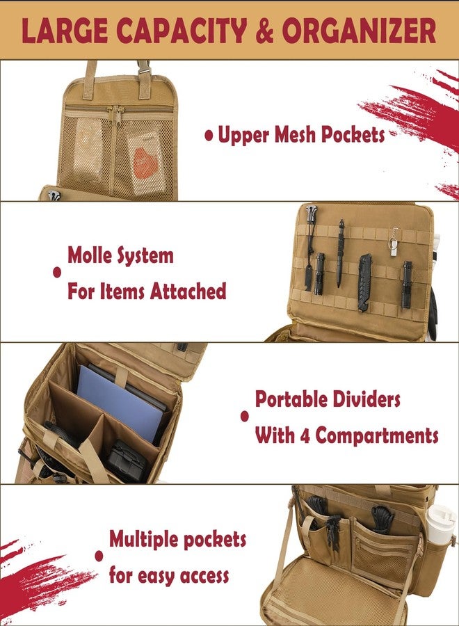 SCAVATA Patrol Bag Law Enforcement, Police Gear Car Front Seat Vehicle Organizer Bags with MOLLE System (Khaki) - Image 2
