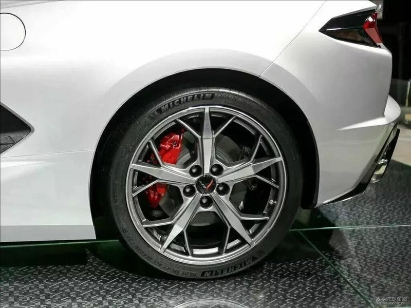 Set of 4Pcs Wheel Center Cap Replacement for 2014+ C7 Corvette Stingray Center Caps w/Crossed Flag Logo 68mm 2.7" 23217059 (Black Blue) - Image 2