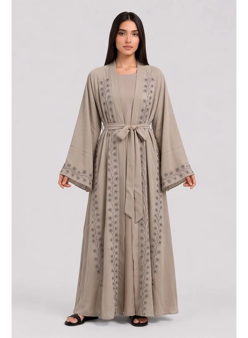 عباءات ريم Women's Embroidered Abaya with Matching Sheila