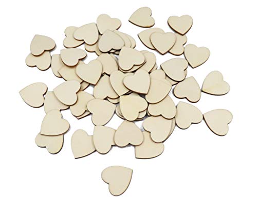 Sowaka 60 Pcs 1.2 Inch Heart Wood Slices Natural Unfinished Wooden Smooth Small Ornaments Pieces for Art Craft Project DIY Christmas Party Wedding Valentine Supplies Décor (3 cm, Heart) - Image 1