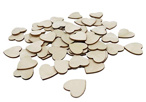 Sowaka 60 Pcs 1.2 Inch Heart Wood Slices Natural Unfinished Wooden Smooth Small Ornaments Pieces for Art Craft Project DIY Christmas Party Wedding Valentine Supplies Décor (3 cm, Heart) - Image 2