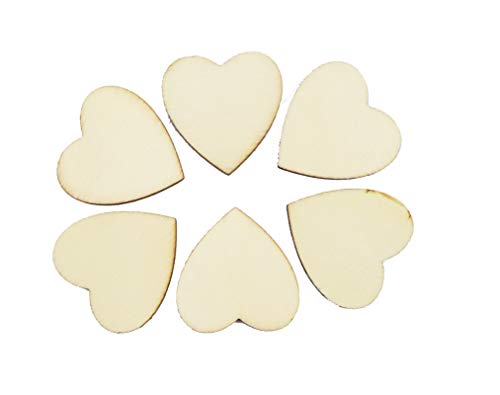 Sowaka 60 Pcs 1.2 Inch Heart Wood Slices Natural Unfinished Wooden Smooth Small Ornaments Pieces for Art Craft Project DIY Christmas Party Wedding Valentine Supplies Décor (3 cm, Heart) - Image 4
