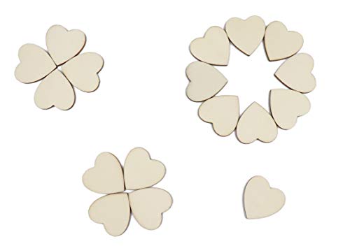 Sowaka 60 Pcs 1.2 Inch Heart Wood Slices Natural Unfinished Wooden Smooth Small Ornaments Pieces for Art Craft Project DIY Christmas Party Wedding Valentine Supplies Décor (3 cm, Heart) - Image 3
