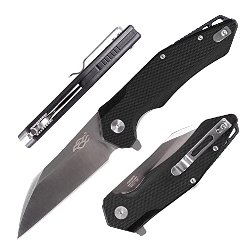 Firebird GANZO FH31 Pocket Folding Knife Wharncliffe D2 Steel Blade G10 Anti-Slip Handle with Clip Camping Hunting Fishing Folder Outdoor EDC Knife (Black) - Image 1