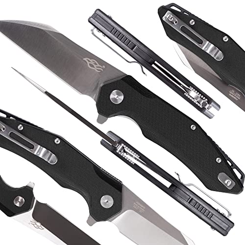 Firebird GANZO FH31 Pocket Folding Knife Wharncliffe D2 Steel Blade G10 Anti-Slip Handle with Clip Camping Hunting Fishing Folder Outdoor EDC Knife (Black) - Image 3