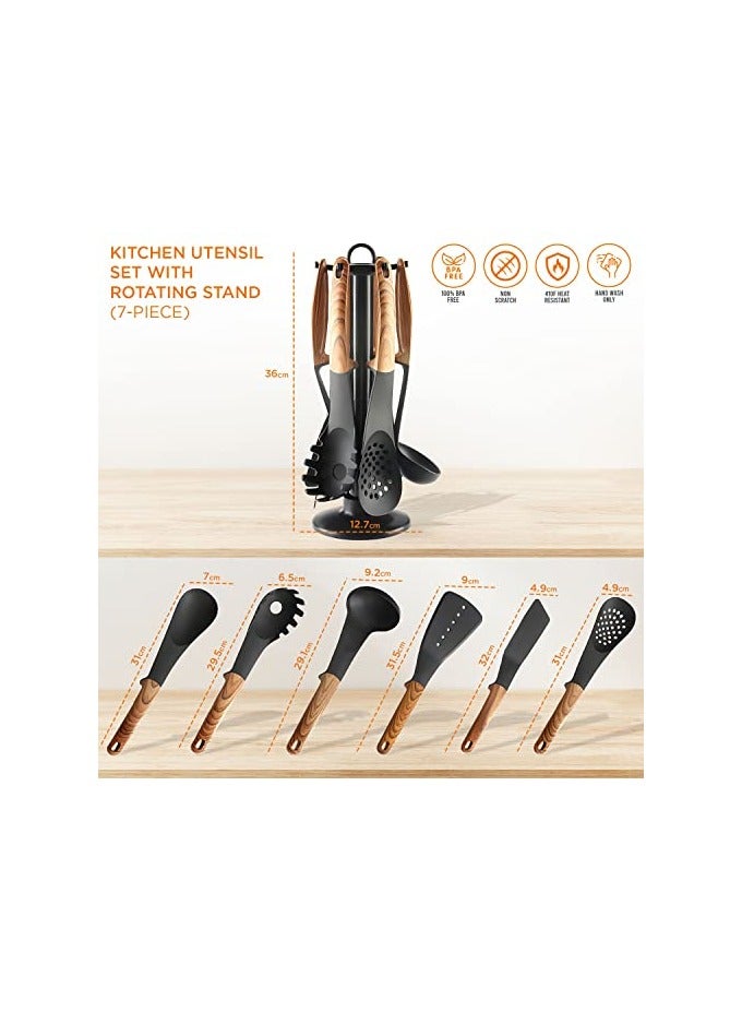 erorex 12 PCS Silicone Kitchen Cooking Utensils Set, Heat-Resistant Utensil Including 5 Plus Measuring Spoons with Premium Handles for Cooking and Baking, Non-Stick Spatula Kitchen Cookware Set - Image 5