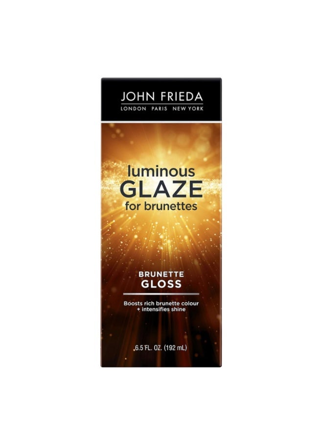 John Frieda John Frieda Brilliant Brunette Luminous Glaze, Hair Gloss Enhances Rich Color and Boosts Shine for Silky Brunette Hair, Enhances While Mending Damaged Hair Surfaces, 6.5 Oz  - Image 1