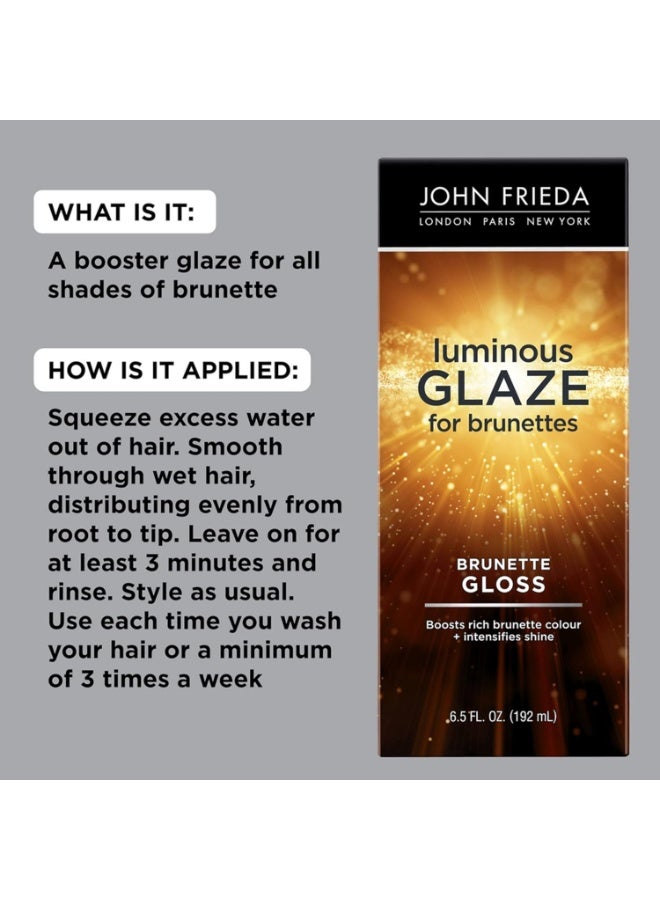 John Frieda John Frieda Brilliant Brunette Luminous Glaze, Hair Gloss Enhances Rich Color and Boosts Shine for Silky Brunette Hair, Enhances While Mending Damaged Hair Surfaces, 6.5 Oz  - Image 3