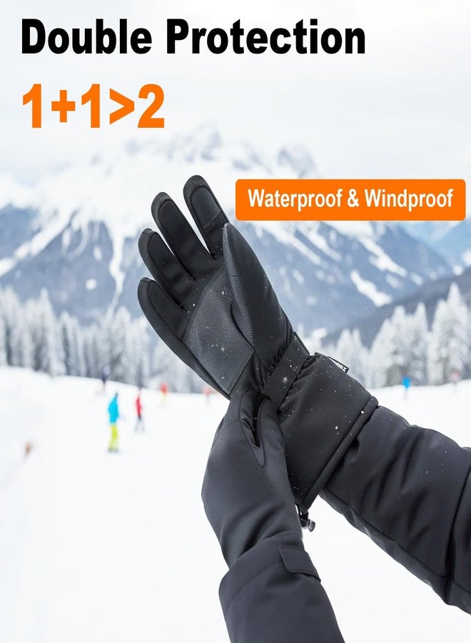 BNZ Heated Gloves for Men Women, Rechargeable Heated Gloves for Winter Sports Snow Biking Riding Skiing Cycling Hunting Snowboarding, Touchscreen Function, L, 2 Pairs - Image 2