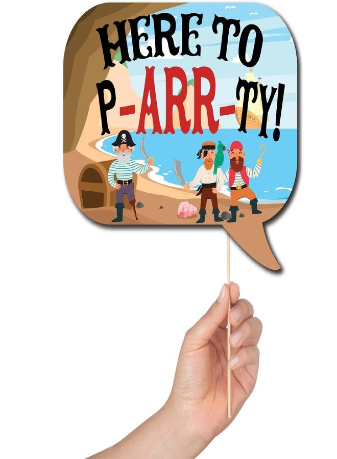 Outside The Booth Pirate Photo Booth Props - 41-pc Photobooth Kit with 8 x 10-Inch Sign, 60 Adhesive Pads, 45 Sticks - Pirate Props - Nautical Photo Booth Props - Pirate Ship Props - Image 3