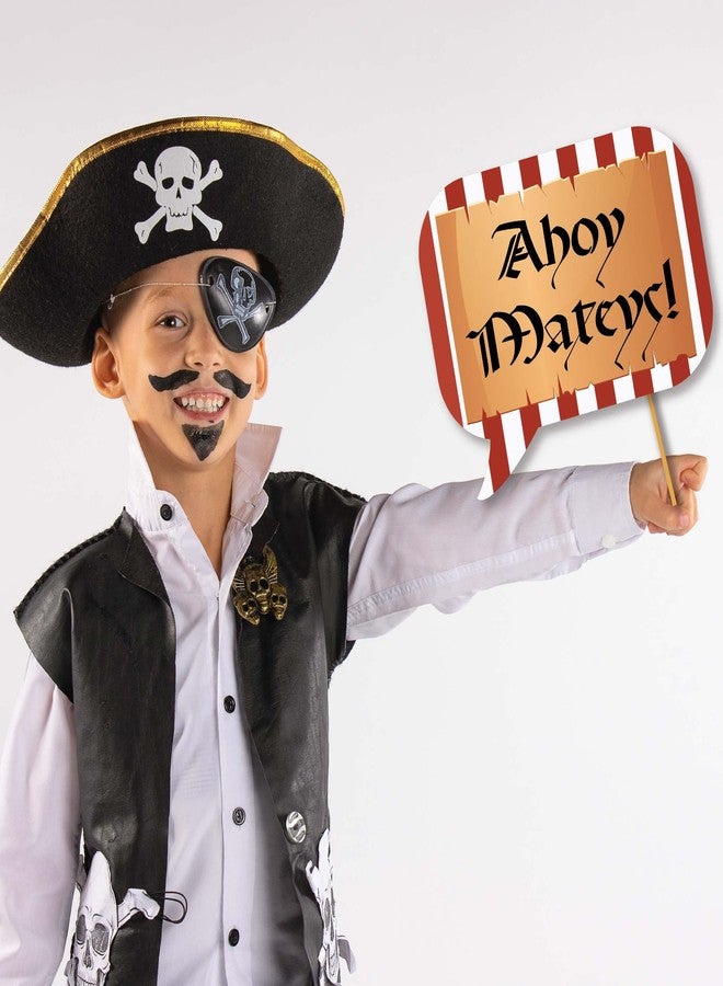 Outside The Booth Pirate Photo Booth Props - 41-pc Photobooth Kit with 8 x 10-Inch Sign, 60 Adhesive Pads, 45 Sticks - Pirate Props - Nautical Photo Booth Props - Pirate Ship Props - Image 4