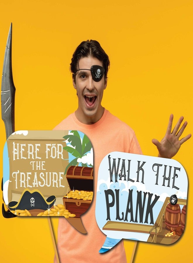 Outside The Booth Pirate Photo Booth Props - 41-pc Photobooth Kit with 8 x 10-Inch Sign, 60 Adhesive Pads, 45 Sticks - Pirate Props - Nautical Photo Booth Props - Pirate Ship Props - Image 5