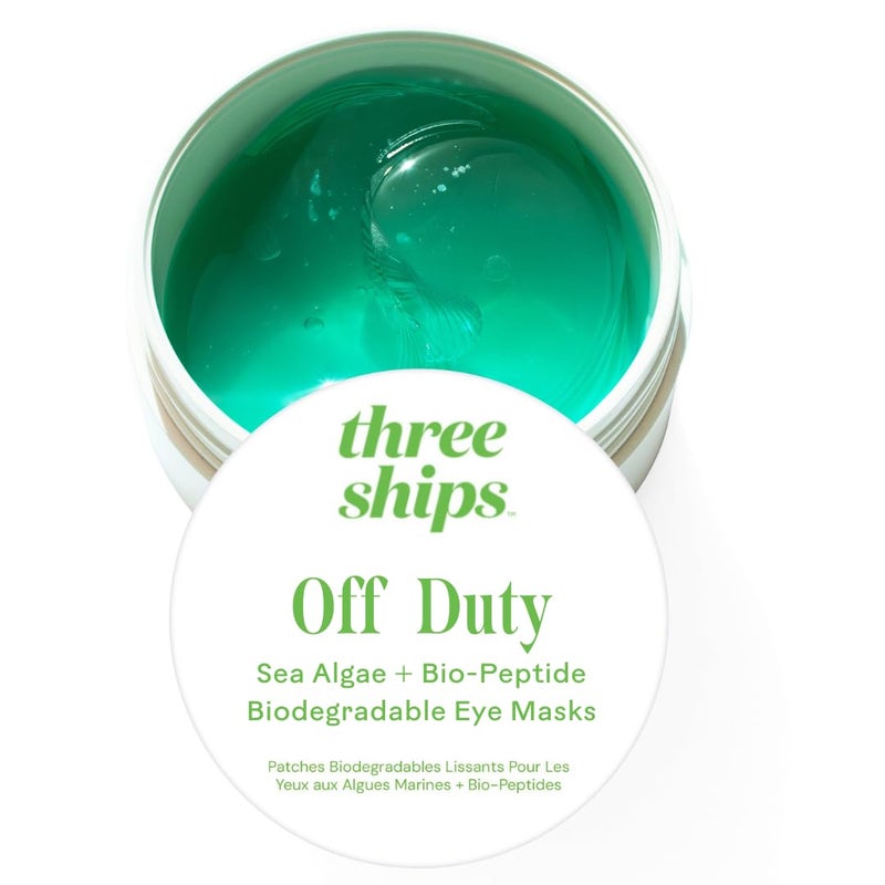 Three Ships Off Duty Sea Algae  BioPeptide Smoothing Eye Masks Firming Under Eye Patches to Reduce Look of Fine Lines Biodegradeable 30 sets