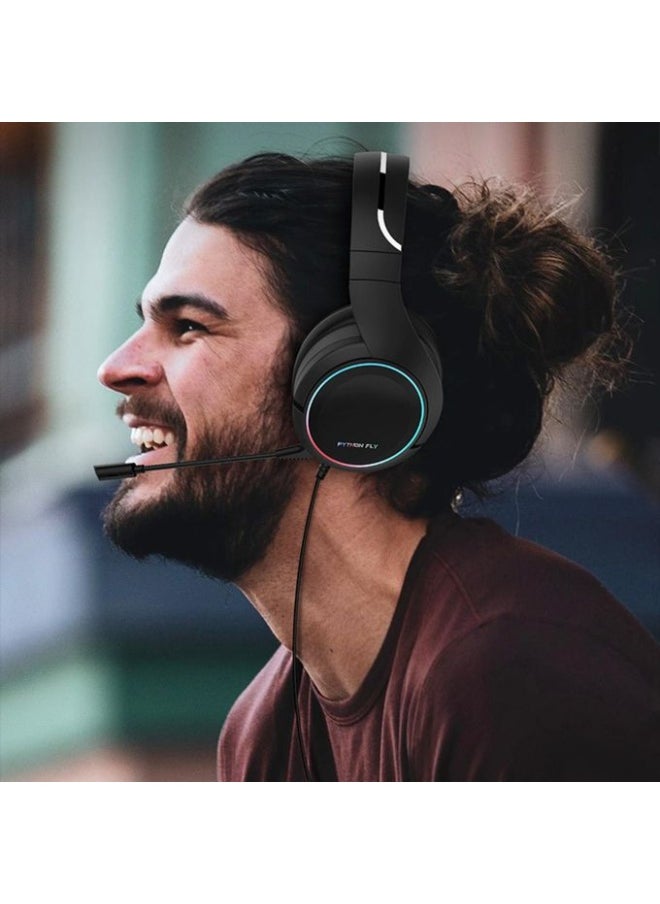 X6 Pro Gaming Headset for Xbox One, PS4, PC, Controller, Noise Cancelling Over Ear Headphones with Mic, LED Light Bass Surround Soft Memory Earmuffs for PS2 Mac