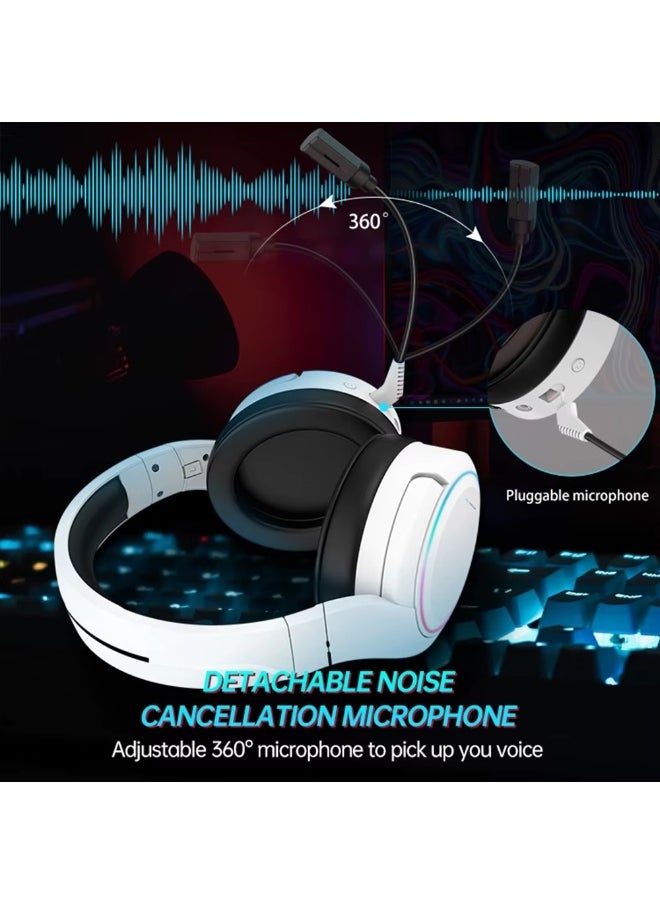 X6 Pro Gaming Headset for Xbox One, PS4, PC, Controller, Noise Cancelling Over Ear Headphones with Mic, LED Light Bass Surround Soft Memory Earmuffs for PS2 Mac