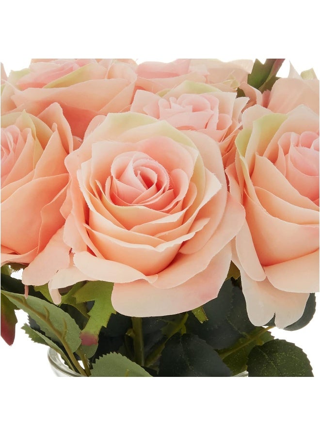 Nearly Natural Rose Artificial Arrangement with Vase - Image 5