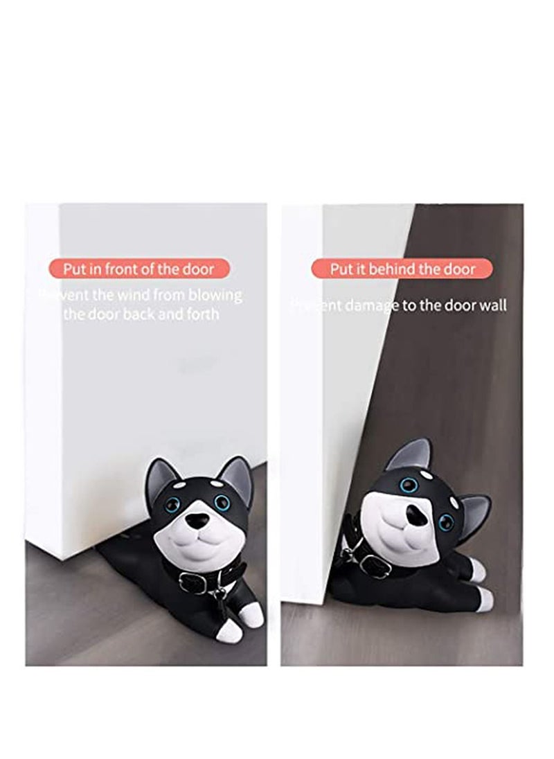 Y&D Decorative Door Stopper Cute Dog Stop Silicone Stops Style Wedge for Home and Office Black White, Prevent Accidental Locks In the Room  - Image 4