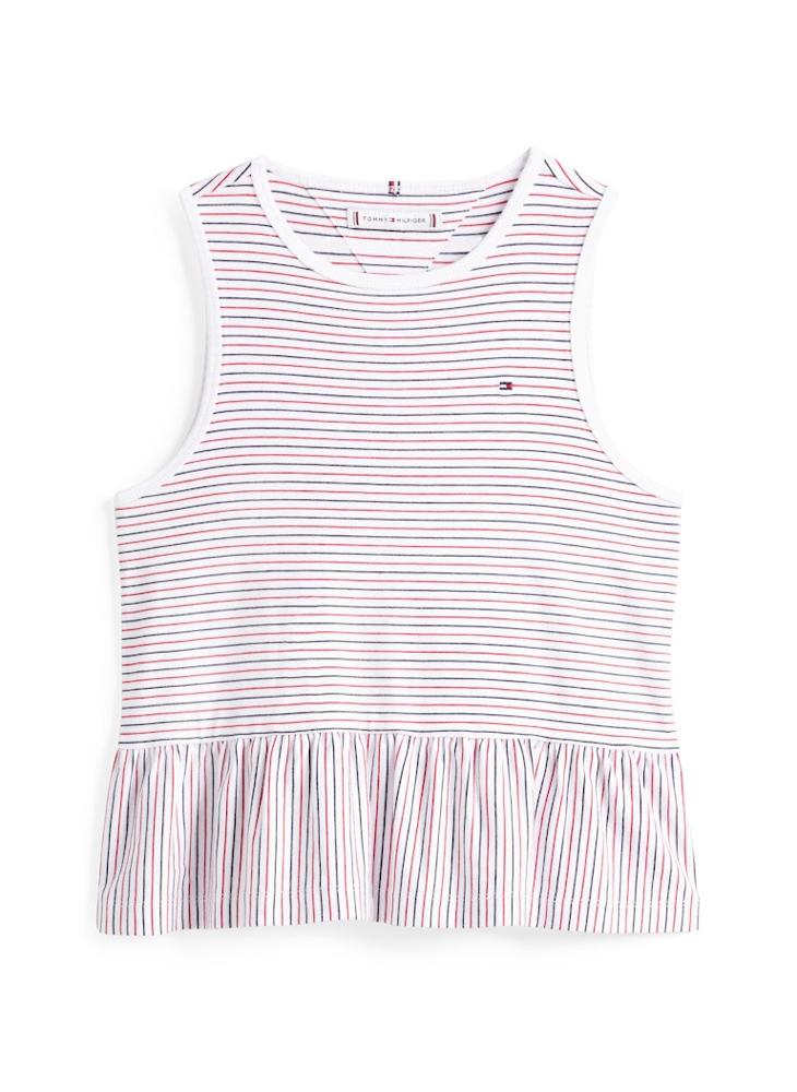 TOMMY HILFIGER Kids Peplum Sleeveless Stripe Top  - Image 5