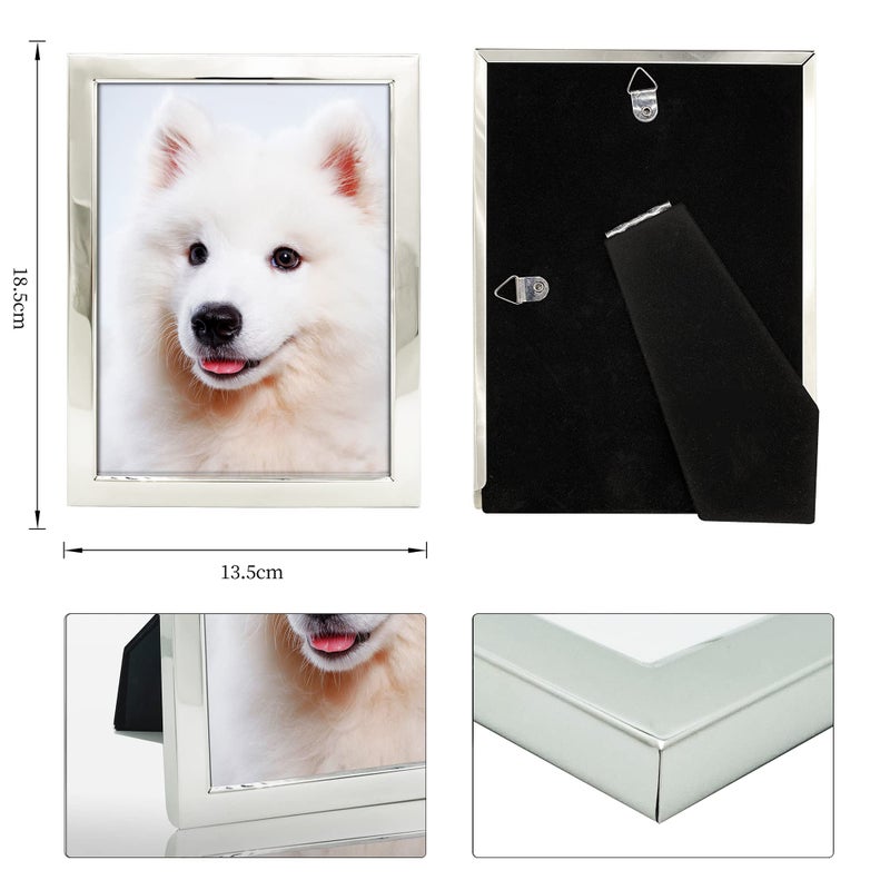DECANIT 5x7 Picture Frames Silver Metal Photo Frames For Tabletop Display and Wall Decoration-Best Gifts For Family - Image 3