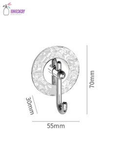 WAOKN 4 Pieces Perforation-Free Bathroom Wall Hook Heavy Duty Acrylic Hooks for Living Room Kitchen Closet Coat And Hat Hook Clear  - Image 2