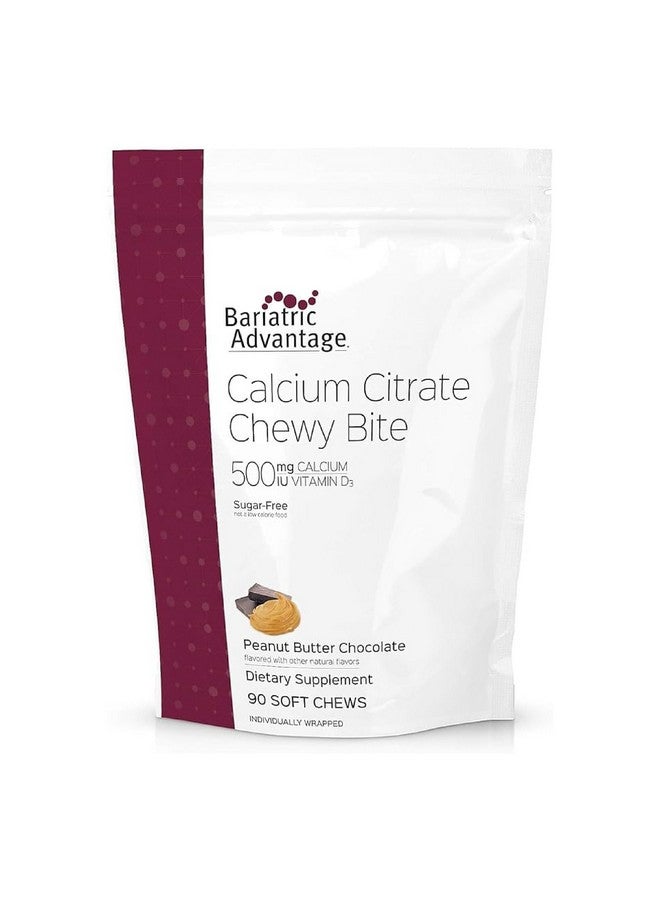 Bariatric Advantage Calcium Citrate Chewy Bites 500 mg - for Bariatric Surgery Patients - Vitamin D3 - Sugar-Free Chewable Calcium Supplement - Bariatric Calcium Chews - Chocolate - 90 Count - Image 1