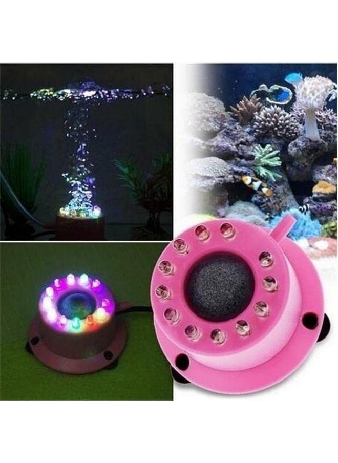 VAYINATO - Aquarium Mini Colourfull Bubble Lamp (Pink) With Airstone And Undernwater Multi Colour Led Light For Fiah Tank Decoration (With Free 2 Meter Airtube) By Petzlifeworld - Image 1