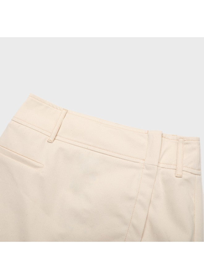 Zara Women's Cotton A-line High-low Denim Skirt With Back Zipper And Raw Hem - Image 4