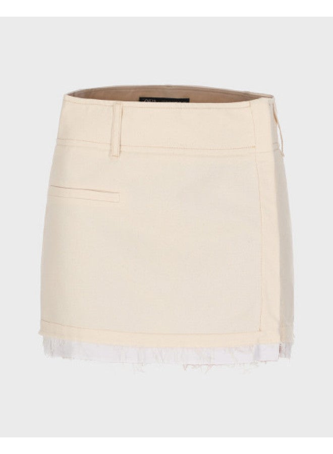 Zara Women's Cotton A-line High-low Denim Skirt With Back Zipper And Raw Hem - Image 1