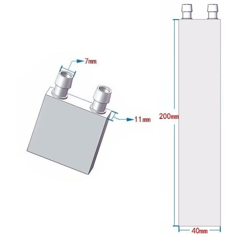 Robodo Water Cooling Head Water Cooling Plate 40 * 200mm - Image 3