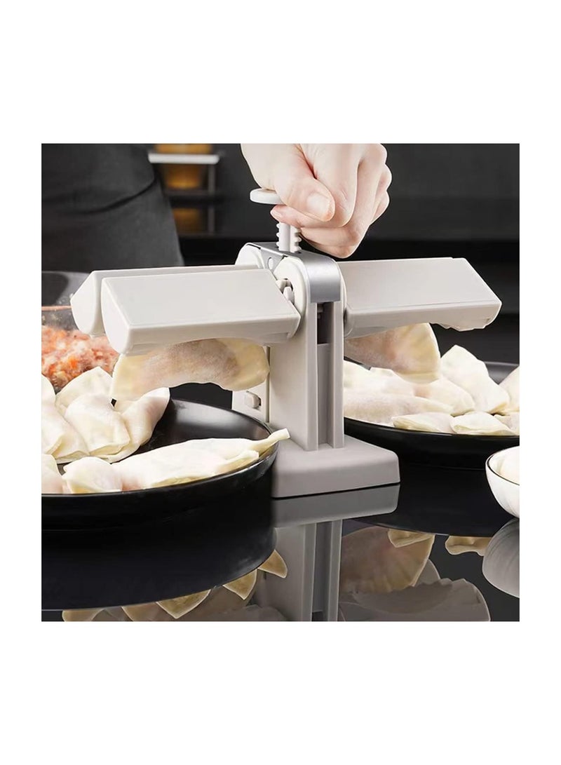 Automatic Dumpling Maker Mould Machine Household Dumpling Maker Press Double Head Automatic Dumpling Wrapper Tool Dumpling Skin Maker Molds, Easy-tool for Dumpling, Wrap Two At A Time - Image 3