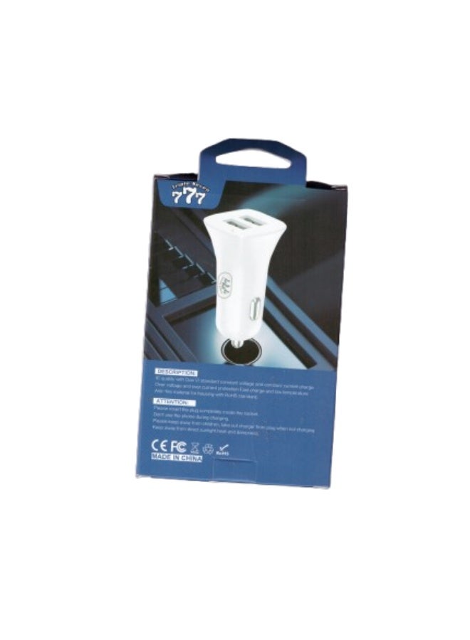 777 شاحن سيارة بمنفذين USB - شاحن هاتف 2.4A - Triple Seven - Image 2