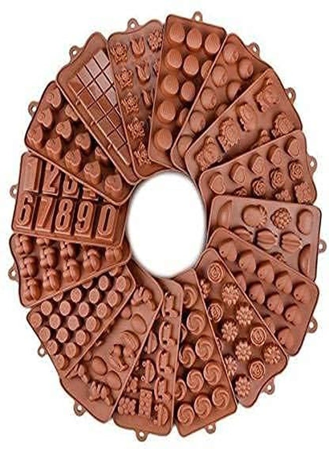 MoldBerry Silicone Different Shape Chocolate Mould Combo Any 4 Random Design Chocolate Mould Tray for Candy Chocolate Candles Cake Decorating Combo of Set of 4 pcs (Random Design) (Multi Color) - Image 1