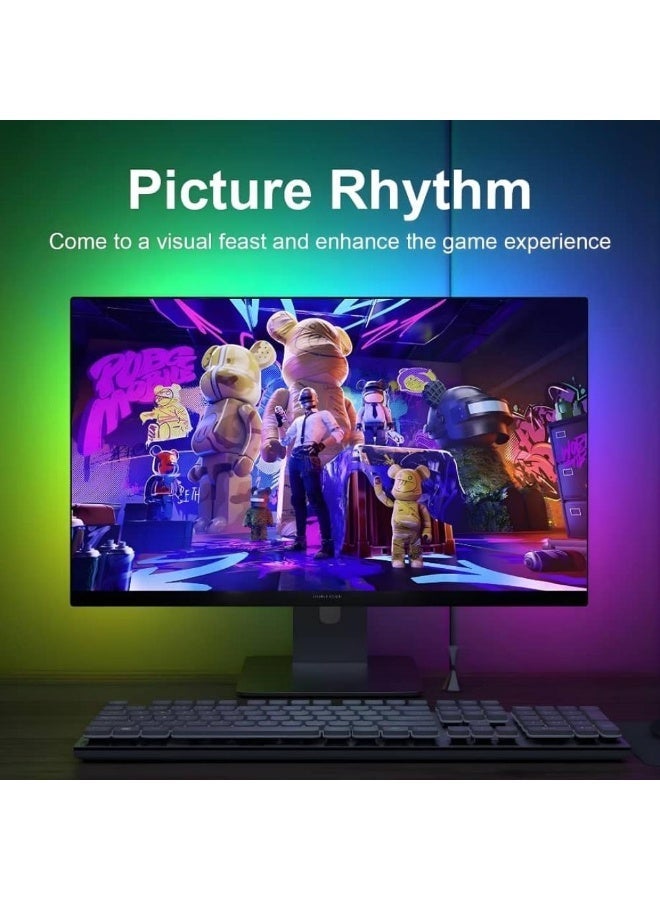 ACCEPT Smart PC SYNC Ambient Lighting - 32 inch RGB+IC Interactive LED Strip for Monitor Screen, Color & Music Sync - Image 4