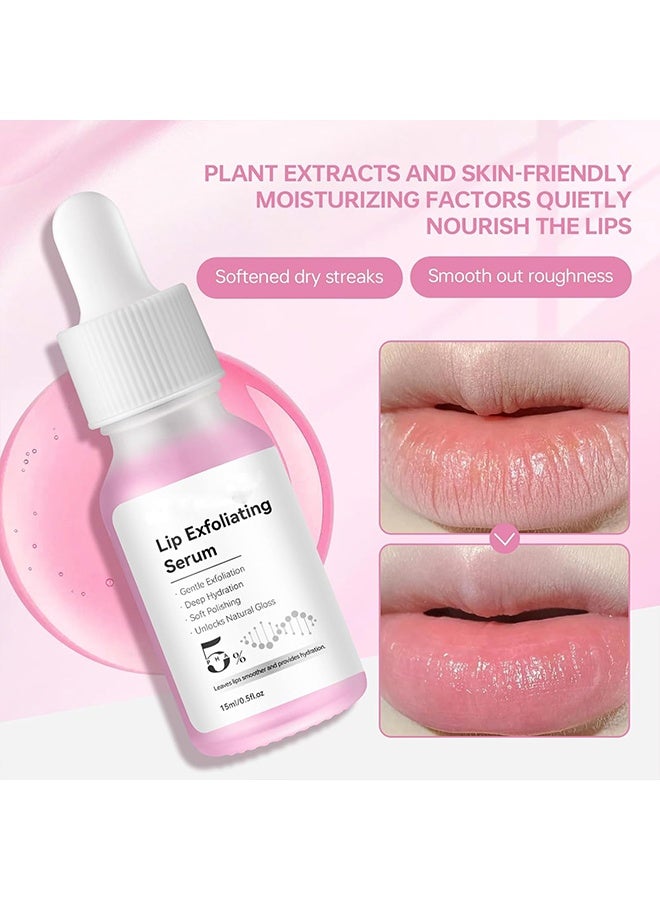 EELHOE Lip Exfoliating Serum,5% PHA Exfoliating Lip Serum, Overnight Leave-On Moisturizer for Dry Cracked Flaky Dark Lips, Vegan Cruelty-Free Hydrating Exfoliator Primer for Smooth Soft Plump Lips,15ml - Image 5