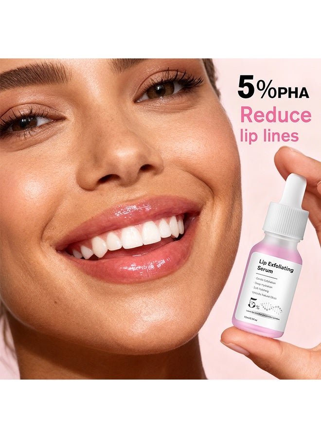 EELHOE Lip Exfoliating Serum,5% PHA Exfoliating Lip Serum, Overnight Leave-On Moisturizer for Dry Cracked Flaky Dark Lips, Vegan Cruelty-Free Hydrating Exfoliator Primer for Smooth Soft Plump Lips,15ml - Image 3