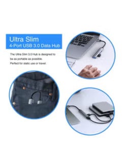 GERLAX Mini USB Hub Extensions, USB Hub for Laptop, 4 Port USB 3.0 Hub Expander, Ultra Slim Portable Data Hub Applicable for Laptop, Mouse, PC, USB Splitter Aluminum, USB Adapter Station  - Image 4