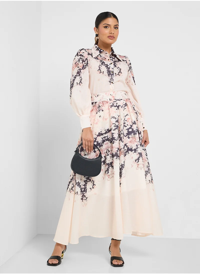 ايلا Printed Top & Skirt Set