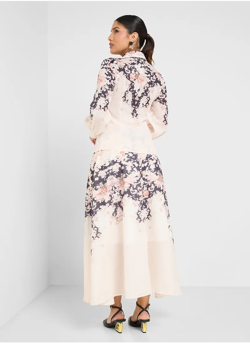 ايلا Printed Top & Skirt Set