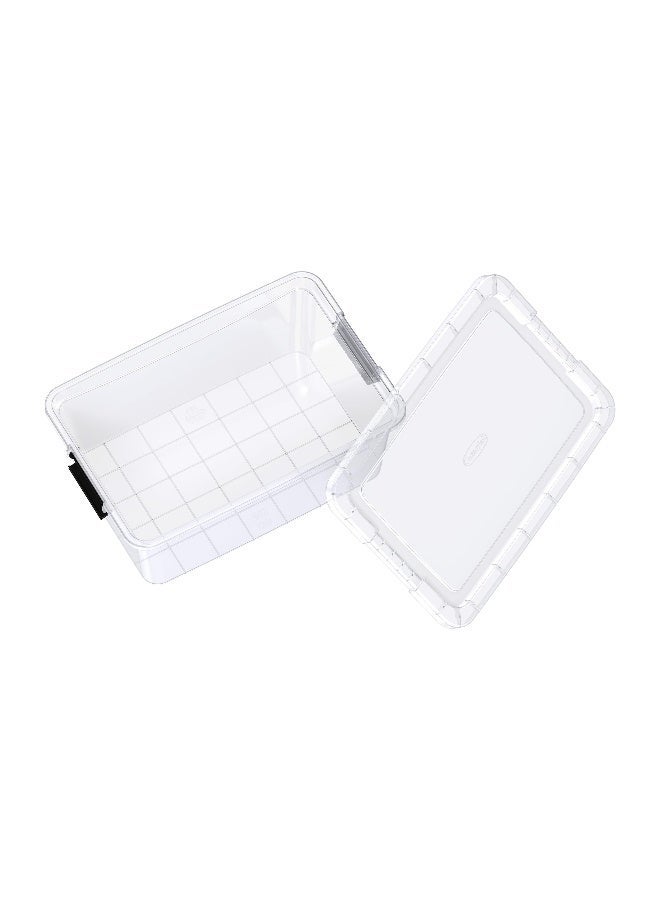 Cosmoplast صندوق تخزين بلاستيكي شفاف سعة 13 لتر مع غطاء قابل للقفل (عبوة من 4) - Image 2